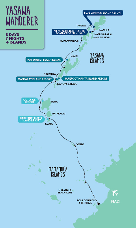 Yasawa Wanderer map