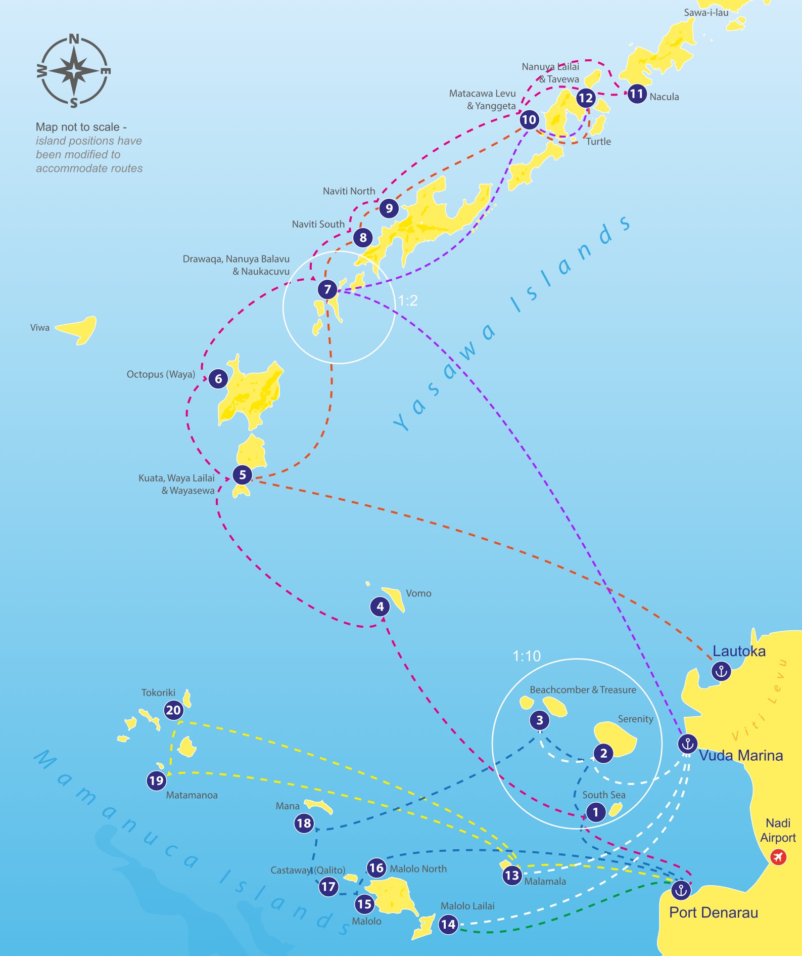 Fiji Ferry Routes Map