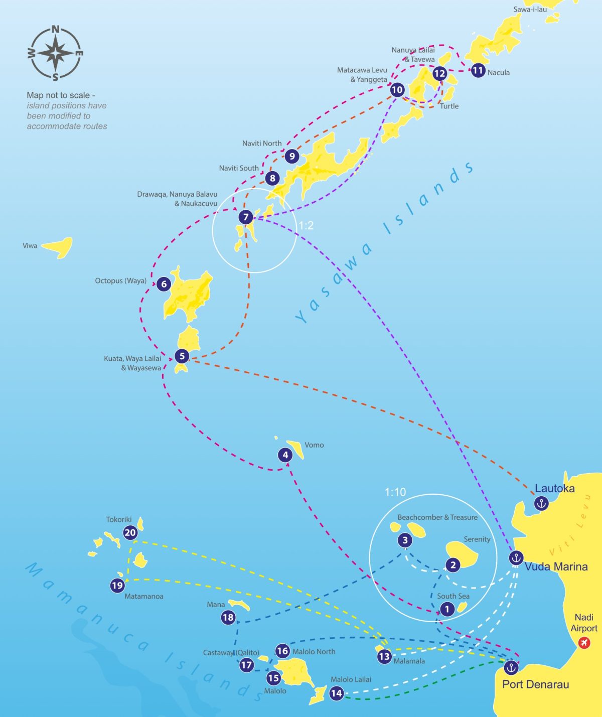 Fiji Ferry Routes Map